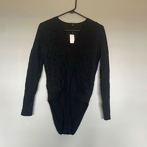 Ann Taylor XS Black Lace Bodysuit